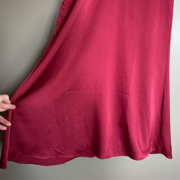 NWT Show Me Your Mumu Rome Twist Gown Ruby Luxe Satin Size Small Burgundy Red - Picture 11 of 15